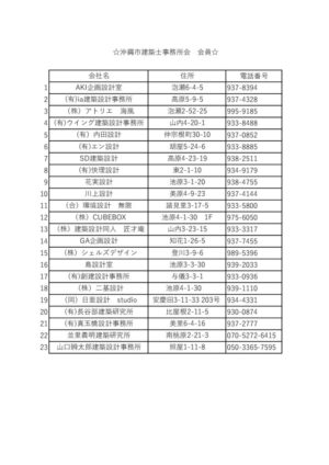 沖縄市建築士事務所会 名簿のサムネイル
